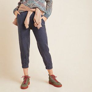 The Odells (Anthropologie) NWT Cupro Blend Navy Sonia Striped Pants